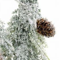 Dennenbomen met sneeuw, adventsdecoratie, winterbos L16.5cm H28cm