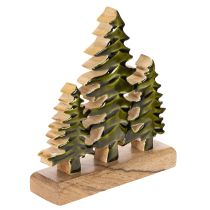 Artikel Kerstboomversiering op een houten voet voor tafel en plank, 20 cm