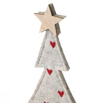 Artikel Kerstboomversiering vilt ster hart beige rood H21cm 4 stuks