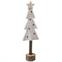 Artikel Kerstboomversiering vilt ster hart beige rood H21cm 4 stuks