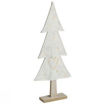 Artikel Kerstboomvilt decoratie met hart crème beige H35cm 2 st