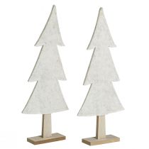 Artikel Kerstboomvilt decoratie met hart crème beige H35cm 2 st
