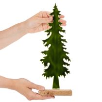 Artikel Decoratief kerstboombeeldje met houten voet, 36 cm