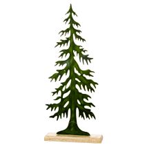 Artikel Decoratieve kerstboomfiguur, groen, op een houten voet, 60 cm