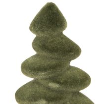 Artikel Kerstboom tafeldecoratie gevlokte dennen groen 16,5cm 4 stuks