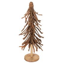 Artikel Kerstboom gemaakt van wilgentakken op een houten voet, 48 cm