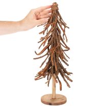 Artikel Kerstboom gemaakt van wilgentakken op een houten voet, 48 cm