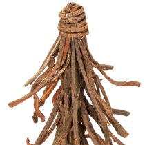 Artikel Kerstboom gemaakt van wilgentakken op een houten voet, 48 cm