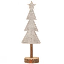 Artikel Kerstboom van viltdecoratie met hartjes grijs rood 28cm 4 st