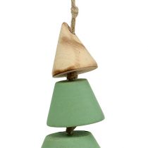 Artikel Kerstboomversiering, Kerstboom om op te hangen, Kerstgroen / naturel H10cm L24cm 4st