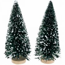 Artikel Decoratieve dennenboom met sneeuw, kerstdecoratie, Advent H13cm Ø5,5cm 2 st