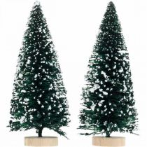 Artikel Decoratieve dennenboom met sneeuw, kerstdecoratie, Advent H13cm Ø5,5cm 2 st