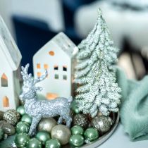 Dennenboom met sneeuw, kerstversiering, decoratieve dennenboom H14cm
