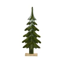 Kerstboom houtdecoratie glanzend groen 22,5x5x50cm