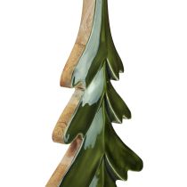 Artikel Kerstboom houtdecoratie glanzend groen 22,5x5x50cm