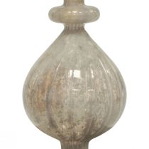 Artikel Kerstboomtopper Kerstboomtopper glas wit glas zilver 34cm