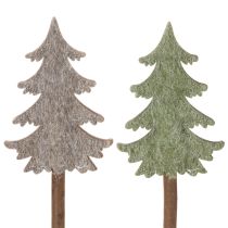 Artikel Decoratieve kerstboom op een stokje voor bloempotten en hoge bloemstukken, 45 cm, 6 stuks