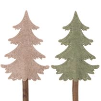 Artikel Decoratieve kerstboom op een stokje voor bloempotten en hoge bloemstukken, 45 cm, 6 stuks
