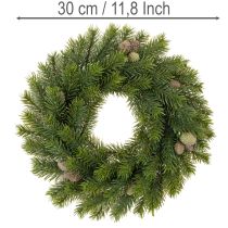 Artikel Kunstmatige dennenkrans met dennenappels voor deur of tafel, 30 cm