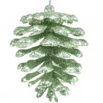 Artikel Kerstboomversiering deco kegels glitter mint H7cm 6st