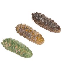 Artikel Keramische dennenappeldecoratie, tafeldecoratie, herfst, 14 cm, 3 stuks