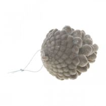 Artikel Dennenappels decoratieve kegels om op te hangen bruin 8cm 4st