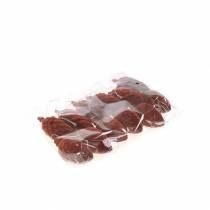 Artikel Decoratieve kegels geflockt Rooibos 9,5cm/8cm 12 st