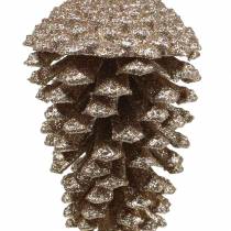 Artikel Dennenappels goud, glitter 13cm 4 stuks kerstboomversiering