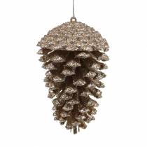 Artikel Dennenappels goud, glitter 13cm 4 stuks kerstboomversiering