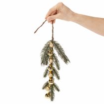 Artikel Kunstmatige dennentak met goudkleurige mini-kerstballen, 46 cm, 2 stuks