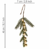 Artikel Kunstmatige dennentak met goudkleurige mini-kerstballen, 46 cm, 2 stuks