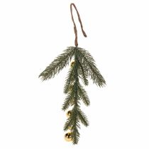 Artikel Kunstmatige dennentak met goudkleurige mini-kerstballen, 46 cm, 2 stuks