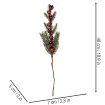 Artikel Kunstmatige dennentak met kerstballen, 48 cm, 2 stuks