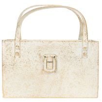 Artikel Metalen tas, decoratieve verpakking, rechthoekig, 26 cm, goudkleurig