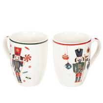 Artikel Kerstmok met notenkraker- en zuurstokmotief, 10 cm, 2 stuks