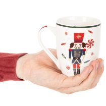 Artikel Kerstmok met notenkraker- en zuurstokmotief, 10 cm, 2 stuks