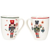 Artikel Kerstmok met notenkraker- en zuurstokmotief, 10 cm, 2 stuks