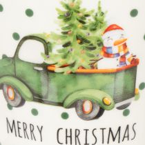 Artikel Koffiemok Merry Christmas Kerstautomotief keramische mok 10 cm 2 stuks
