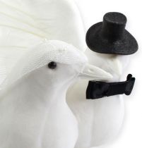 Vogel bruidspaar wit 32cm