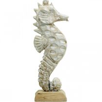 Artikel Seahorse Deco Wit Hout Maritieme Decoratie Deco Figuur H38cm