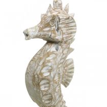 Seahorse Deco Wit Hout Maritieme Decoratie Dekofigur H38cm