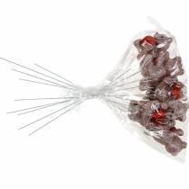 Artikel Decoratieve plugbeer met hart, Valentijnsdag, bloemenplug glitter 9 st.