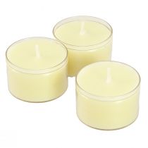 Artikel Nachtlampjes theelichtjes crème geel in plastic bakje 8 uur 50 st