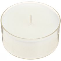 Artikel Theelichtjes maxi met transp. Kast wit 54mm 16 st