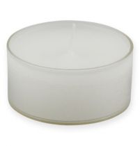 Theelichtjes maxi met transp. Deksel wit 54mm 16st