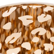 Artikel Glazen theelichthouder met luipaardprint, 12 cm