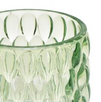 Artikel Theelichtglas groene lantaarn getint glas Ø9,5cm H9cm 2st