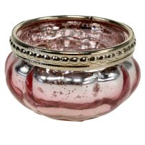 Artikel Theelicht glas roze Ø6cm H3.5cm