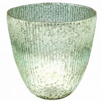 Kaarsglas lantaarn blauw groen tafeldecoratie glas Ø21cm H21.5cm
