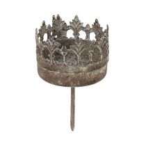 Artikel Theelichthouder antiek Ø5cm H10cm grijs 4 stuks